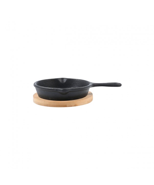 ESTIA ΤΗΓΑΝΙ ΣΕΡΒΙΡΙΣΜΑΤΟΣ IRON MANTEMENIO 10cm ΜΕ ΒΑΣΗ BAMBOO 01-18672 Τηγάνια