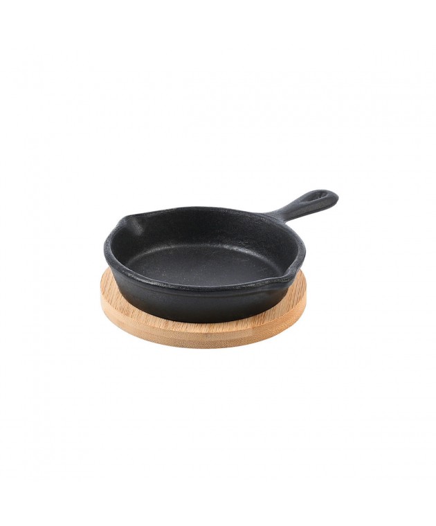 ESTIA ΤΗΓΑΝΙ ΣΕΡΒΙΡΙΣΜΑΤΟΣ IRON MANTEMENIO 10cm ΜΕ ΒΑΣΗ BAMBOO 01-18672 Τηγάνια