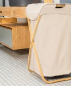 ESTIA ΚΑΛΑΘΙ ΑΠΛΥΤΩΝ BAMBOO ESSENTIALS  40x40x70cm ΜΕ ΘΗΚΗ ΠΟΛΥΕΣΤΕΡΑ ΠΤΥΣΣΟΜΕΝΟ ΜΠΕΖ 02-18627 Καλάθια Απλύτων