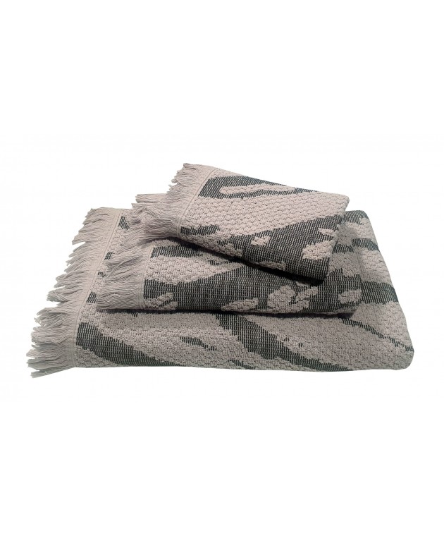 Πετσέτα Le Blanc Πεννιέ Ζακάρ 525gr/m2 NAXOS Grey Σώματος 70x140 Πετσέτες Mπάνιου