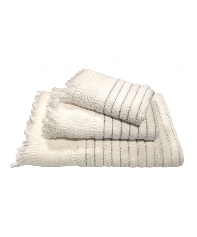 Πετσέτα Le Blanc Πεννιέ Ζακάρ 550gr/m2 PAROS White Προσώπου 50x90 Πετσέτες Mπάνιου