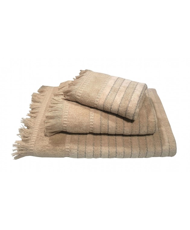 Πετσέτα Le Blanc Πεννιέ Ζακάρ 550gr/m2 PAROS Beige Προσώπου 50x90 Πετσέτες Mπάνιου