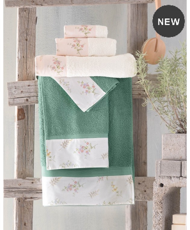 Σετ πετσέτες 3 τεμ. (ΣΕ ΚΟΥΤΙ) FERN SALMON, RYTHMOS HOME Σετ πετσέτες Mπάνιου