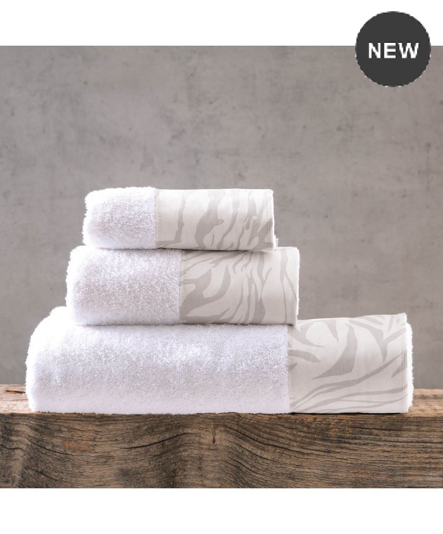 Σετ πετσέτες 3 τεμ. (ΣΕ ΚΟΥΤΙ) AUSTIN WHITE-GREY, RYTHMOS HOME Σετ πετσέτες Mπάνιου