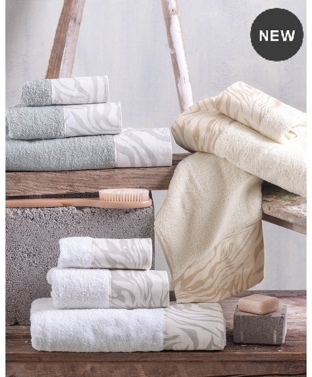 Σετ πετσέτες 3 τεμ. (ΣΕ ΚΟΥΤΙ) AUSTIN ECRU-BEIGE, RYTHMOS HOME Σετ πετσέτες Mπάνιου