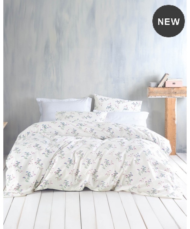 Σετ παπλωματοθήκη Υ/Δ (225Χ250) BOUQUET ECRU, RYTHMOS HOME Παπλωματοθήκες Υπέρδιπλες