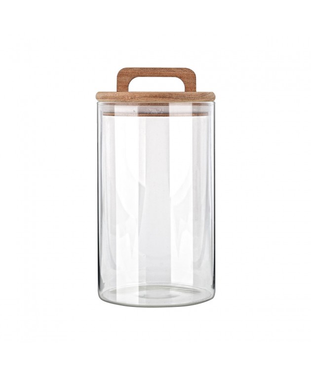 ESTIA ΔΟΧΕΙΟ ΑΠΟΘΗΚΕΥΣΗΣ ACACIA ΓΥΑΛΙΝΟ 1000ml 10x10x19cm 01-17484 Κουτιά Αποθήκευσης