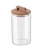 ESTIA ΔΟΧΕΙΟ ΑΠΟΘΗΚΕΥΣΗΣ ACACIA ΓΥΑΛΙΝΟ 1000ml 10x10x19cm 01-17484 Κουτιά Αποθήκευσης