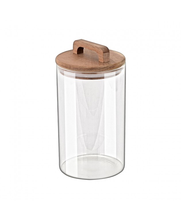 ESTIA ΔΟΧΕΙΟ ΑΠΟΘΗΚΕΥΣΗΣ ACACIA ΓΥΑΛΙΝΟ 1000ml 10x10x19cm 01-17484 Κουτιά Αποθήκευσης