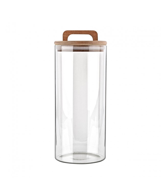 ESTIA ΔΟΧΕΙΟ ΑΠΟΘΗΚΕΥΣΗΣ ACACIA ΓΥΑΛΙΝΟ 1300ml 10x10x22cm Κουτιά Αποθήκευσης