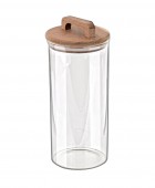 ESTIA ΔΟΧΕΙΟ ΑΠΟΘΗΚΕΥΣΗΣ ACACIA ΓΥΑΛΙΝΟ 1300ml 10x10x22cm Κουτιά Αποθήκευσης