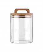 ESTIA ΔΟΧΕΙΟ ΑΠΟΘΗΚΕΥΣΗΣ ACACIA ΓΥΑΛΙΝΟ 650ml 10x10x14.8cm 01-17477 Κουτιά Αποθήκευσης