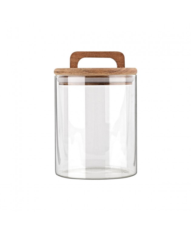 ESTIA ΔΟΧΕΙΟ ΑΠΟΘΗΚΕΥΣΗΣ ACACIA ΓΥΑΛΙΝΟ 650ml 10x10x14.8cm 01-17477 Κουτιά Αποθήκευσης