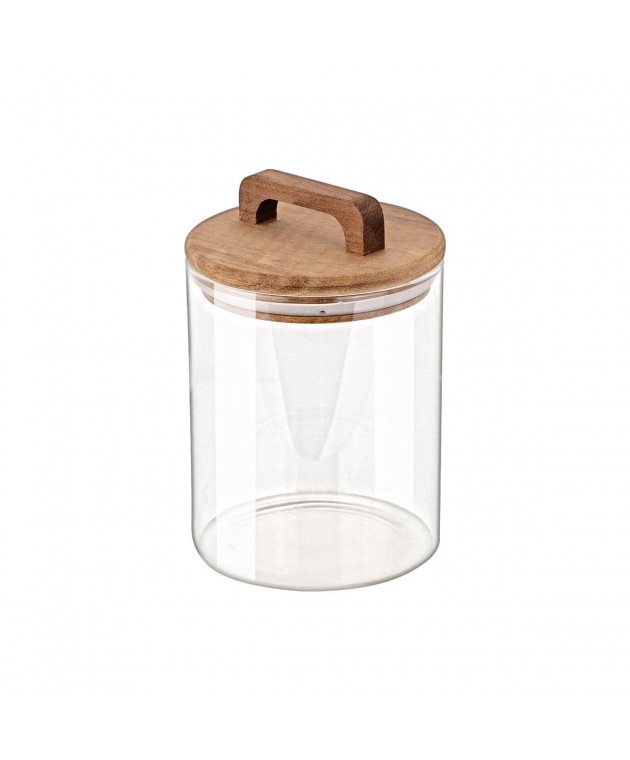 ESTIA ΔΟΧΕΙΟ ΑΠΟΘΗΚΕΥΣΗΣ ACACIA ΓΥΑΛΙΝΟ 650ml 10x10x14.8cm 01-17477 Κουτιά Αποθήκευσης