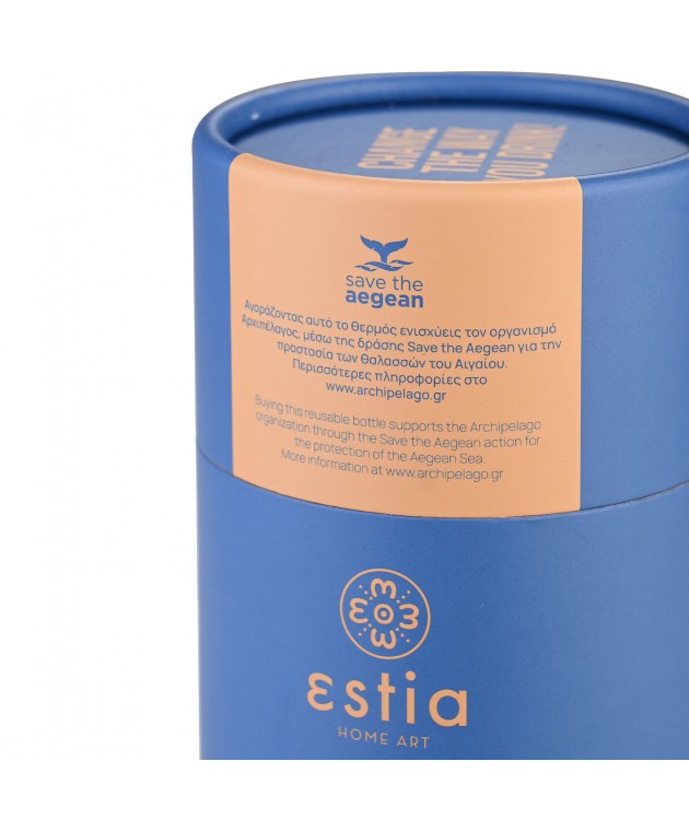 ESTIA ΘΕΡΜΟΣ TRAVEL MUG SAVE THE AEGEAN 350ml DENIM BLUE 01-20378 Θερμός - Παγούρια