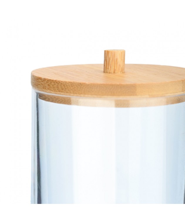 ESTIA ΚΟΥΤΙ ΑΠΟΘΗΚΕΥΣΗΣ & ΟΡΓΑΝΩΣΗΣ BAMBOO ESSENTIALS ΓΙΑ ΔΙΣΚΟΥΣ ΝΤΕΜΑΚΙΓΙΑΖ 7x7x12cm ΜΕ ΚΑΠΑΚΙ Διακοσμητικά Καλάθια-Κουτιά