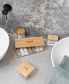 ESTIA ΚΟΥΤΙ ΑΠΟΘΗΚΕΥΣΗΣ & ΟΡΓΑΝΩΣΗΣ BAMBOO ESSENTIALS ΓΙΑ ΔΙΣΚΟΥΣ ΝΤΕΜΑΚΙΓΙΑΖ 7x7x12cm ΜΕ ΚΑΠΑΚΙ Διακοσμητικά Καλάθια-Κουτιά