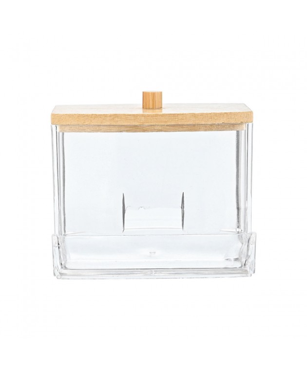 ESTIA ΚΟΥΤΙ ΑΠΟΘΗΚΕΥΣΗΣ & ΟΡΓΑΝΩΣΗΣ BAMBOO ESSENTIALS ΓΙΑ ΜΠΑΤΟΝΕΤΕΣ 9x7.5x7 ΜΕ ΚΑΠΑΚΙ Διακοσμητικά Καλάθια-Κουτιά