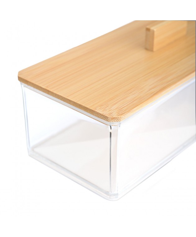 ESTIA ΚΟΥΤΙ ΑΠΟΘΗΚΕΥΣΗΣ & ΟΡΓΑΝΩΣΗΣ BAMBOO ESSENTIALS ΟΡΘΟΓΩΝΙΟ 23.3x9.4x8.8cm ΜΕ ΚΑΠΑΚΙ 02-17668 Διακοσμητικά Καλάθια-Κουτιά