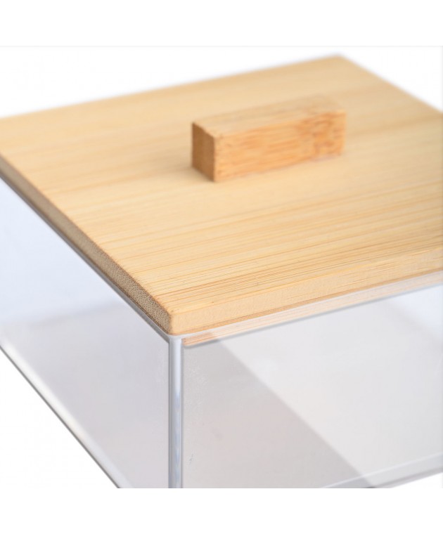 ESTIA ΚΟΥΤΙ ΑΠΟΘΗΚΕΥΣΗΣ & ΟΡΓΑΝΩΣΗΣ BAMBOO ESSENTIALS ΤΕΤΡΑΓΩΝΟ  9x9x6cm ΜΕ ΚΑΠΑΚΙ Διακοσμητικά Καλάθια-Κουτιά