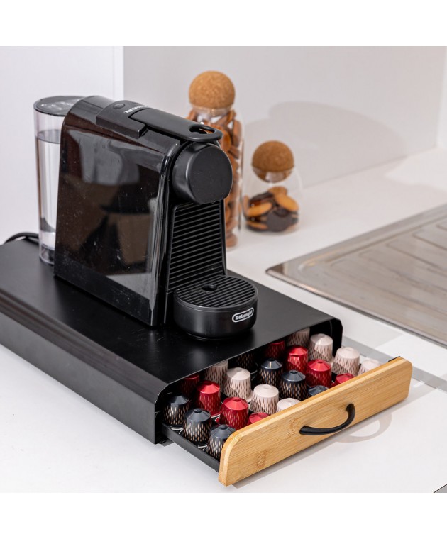 ESTIA ΘΗΚΗ ΓΙΑ ΚΑΨΟΥΛΕΣ ESPRESSO BAMBOO ESSENTIALS ΜΕΤΑΛΛΙΚΗ ΣΥΡΤΑΡΩΤΗ 60 ΘΕΣΕΩΝ ΜΑΥΡΗ Gadgets Κουζίνας