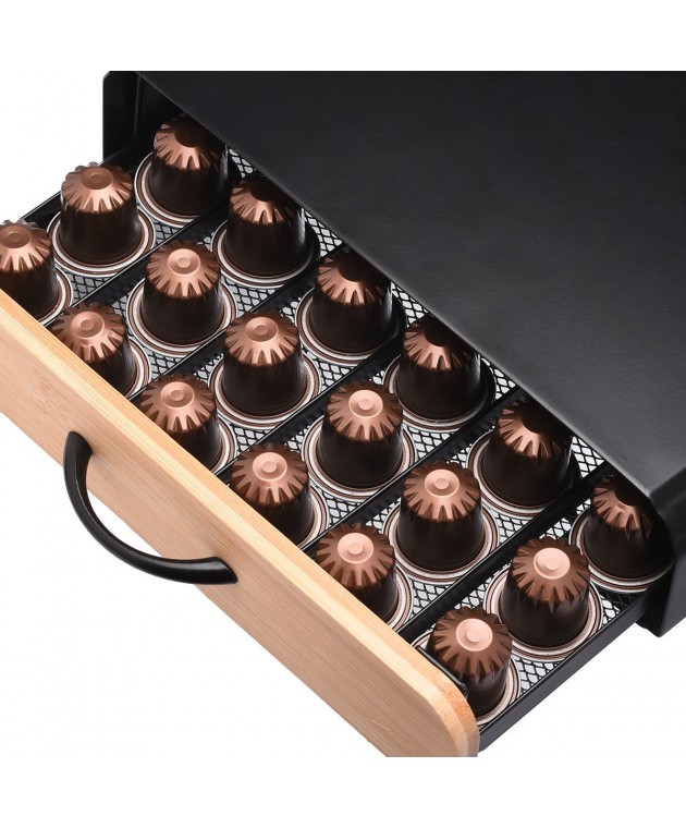 ESTIA ΘΗΚΗ ΓΙΑ ΚΑΨΟΥΛΕΣ ESPRESSO BAMBOO ESSENTIALS ΜΕΤΑΛΛΙΚΗ ΣΥΡΤΑΡΩΤΗ 60 ΘΕΣΕΩΝ ΜΑΥΡΗ Gadgets Κουζίνας