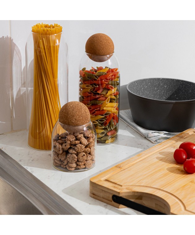 ESTIA ΔΟΧΕΙΟ ΑΠΟΘΗΚΕΥΣΗΣ ΓΥΑΛΙΝΟ 950ml ΜΕ ΚΑΠΑΚΙ ΦΕΛΛΟΥ 01-19617 Κουτιά Αποθήκευσης