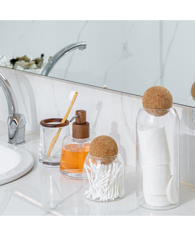 ESTIA ΔΟΧΕΙΟ ΑΠΟΘΗΚΕΥΣΗΣ ΓΥΑΛΙΝΟ 950ml ΜΕ ΚΑΠΑΚΙ ΦΕΛΛΟΥ 01-19617 Κουτιά Αποθήκευσης