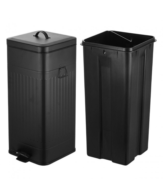 ESTIA ΚΑΔΟΣ ΑΠΟΡΡΙΜΑΤΩΝ SOFT CLOSE ANTIGUA 30lt MAT ΜΑΥΡΟ 