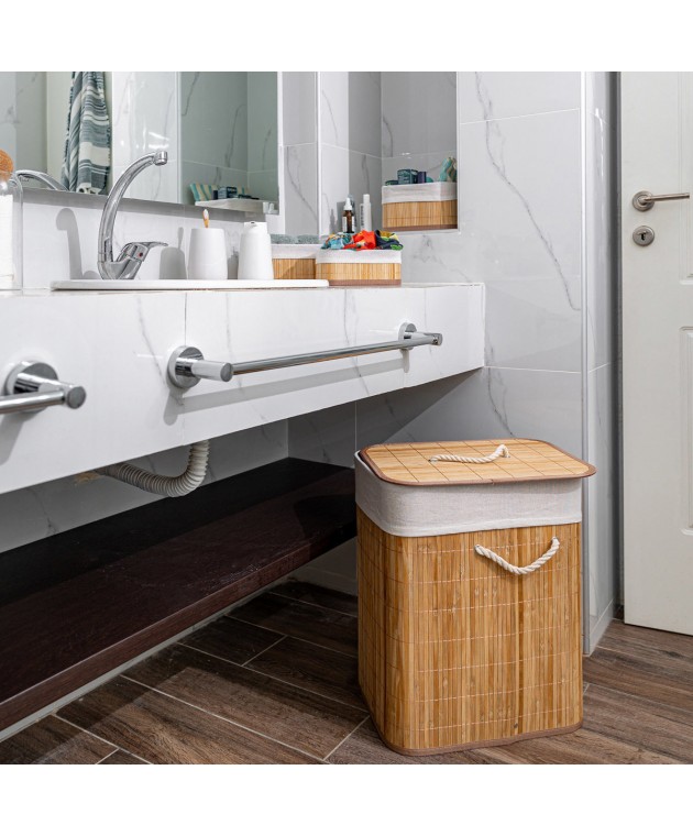ESTIA ΚΑΛΑΘΙ ΟΡΓΑΝΩΣΗΣ BAMBOO ESSENTIALS 19.5x10cm ME ΕΠΕΝΔΥΣΗ Διακοσμητικά Καλάθια-Κουτιά