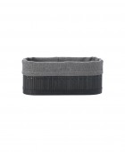 ESTIA ΚΑΛΑΘΙ ΟΡΓΑΝΩΣΗΣ BAMBOO ESSENTIALS 19.5x10cm ME ΕΠΕΝΔΥΣΗ ΜΑΥΡΟ Διακοσμητικά Καλάθια