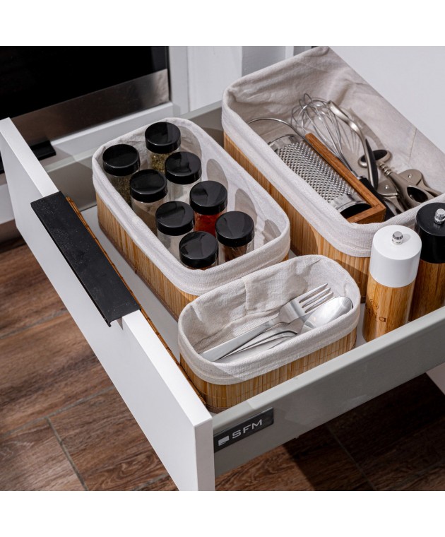 ESTIA ΚΑΛΑΘΙ ΟΡΓΑΝΩΣΗΣ BAMBOO ESSENTIALS 30x20cm ME ΕΠΕΝΔΥΣΗ 02-19662 Διακοσμητικά Καλάθια