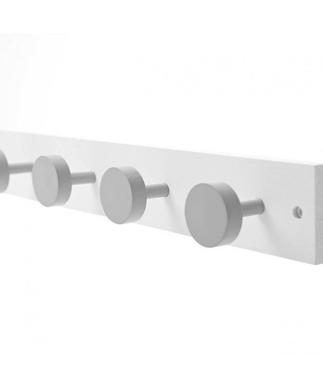 ESTIA ΚΡΕΜΑΣΤΡΑ ΤΟΙΧΟΥ ΞΥΛΙΝΗ 60x6x6cm 6 ΘΕΣΕΩΝ ΛΕΥΚΗ 02-18368 Κρεμάστρες