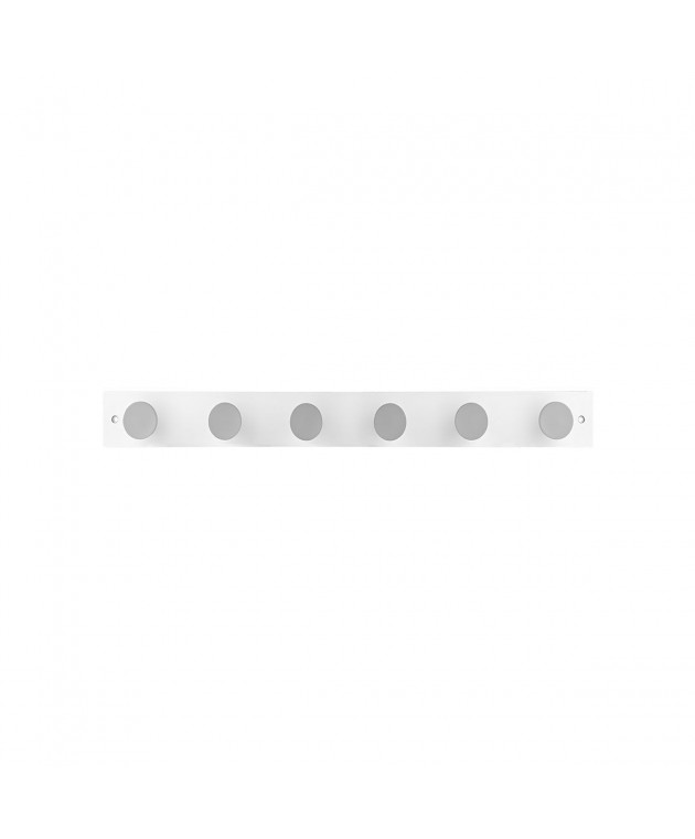 ESTIA ΚΡΕΜΑΣΤΡΑ ΤΟΙΧΟΥ ΞΥΛΙΝΗ 60x6x6cm 6 ΘΕΣΕΩΝ ΛΕΥΚΗ 02-18368 Κρεμάστρες