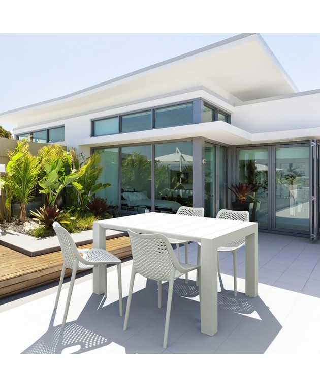 Σετ Τραπεζαρίας 5τμχ Vegas Air White 100X100/140Χ75εκ. Τραπεζαρίες