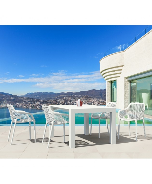 Σετ Τραπεζαρίας 5τμχ Vegas Air XL White 100X100/140Χ75εκ. Τραπεζαρίες