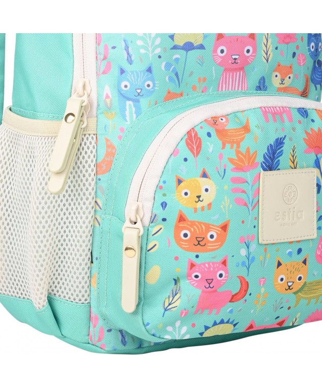 ESTIA ΤΣΑΝΤΑ ΠΛΑΤΗΣ ΠΑΙΔΙΚΗ 10lt FELINE FOLIAGE Σακίδια Παιδικά
