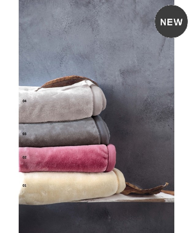 Κουβέρτα βελουτέ μονή (160Χ220) VELOUR ΜΠΕΖ, RYTHMOS HOME Κουβέρτες Βελουτέ Μονές