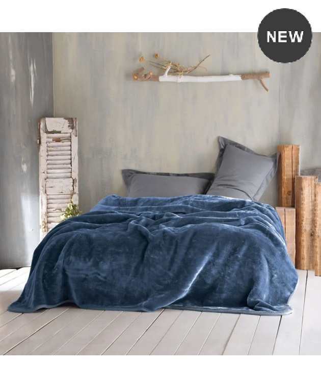 Κουβέρτα βελουτέ μονή (160Χ220) VELOUR ΜΠΛΕ, RYTHMOS HOME Κουβέρτες Βελουτέ Μονές