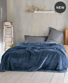 Κουβέρτα βελουτέ king size (240X260) VELOUR ΜΠΛΕ, RYTHMOS HOME Κουβέρτες Βελουτέ King Size