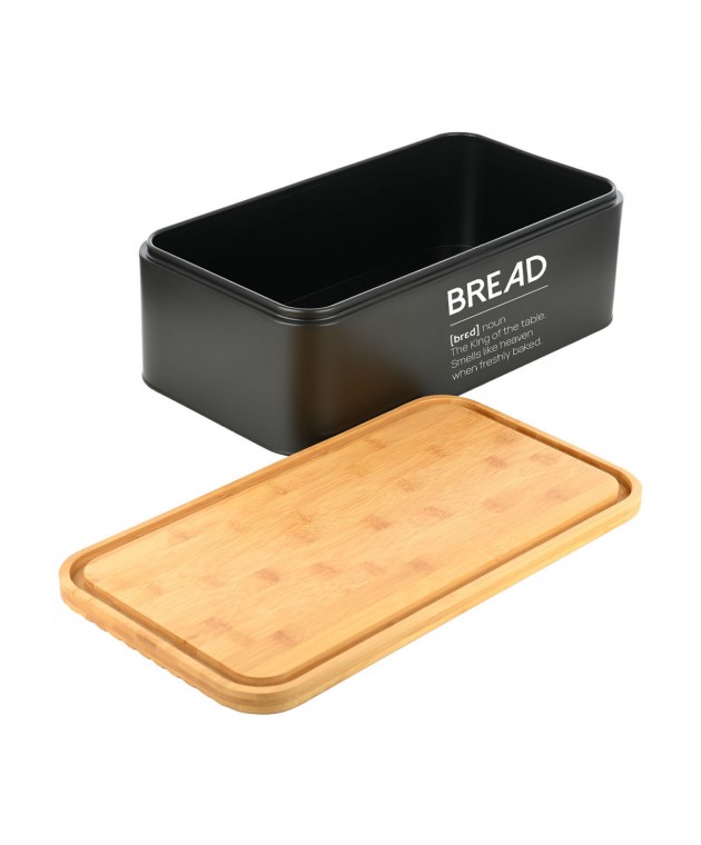 ESTIA ΨΩΜΙΕΡΑ BAMBOO ESSENTIALS ΜΕΤΑΛΛΙΚΗ 42x23x13cm ΜΑΥΡΗ Ψωμιέρες