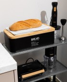 ESTIA ΨΩΜΙΕΡΑ BAMBOO ESSENTIALS ΜΕΤΑΛΛΙΚΗ 42x23x13cm ΜΑΥΡΗ Ψωμιέρες