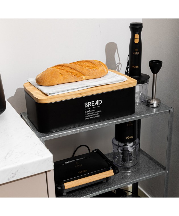 ESTIA ΨΩΜΙΕΡΑ BAMBOO ESSENTIALS ΜΕΤΑΛΛΙΚΗ 42x23x13cm ΜΑΥΡΗ Ψωμιέρες