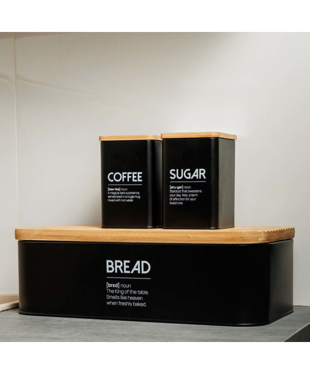 ESTIA ΨΩΜΙΕΡΑ BAMBOO ESSENTIALS ΜΕΤΑΛΛΙΚΗ 42x23x13cm ΜΑΥΡΗ Ψωμιέρες