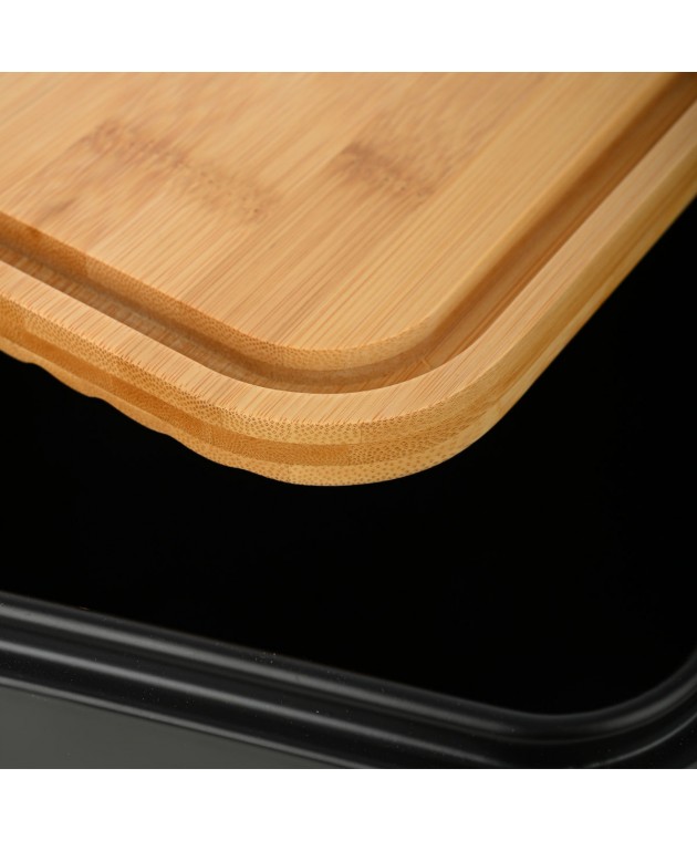 ESTIA ΨΩΜΙΕΡΑ BAMBOO ESSENTIALS ΜΕΤΑΛΛΙΚΗ 42x23x13cm ΜΑΥΡΗ Ψωμιέρες