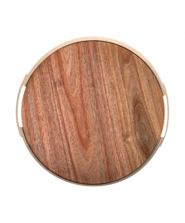 ESTIA ΔΙΣΚΟΣ ΣΕΡΒΙΡΙΣΜΑΤΟΣ ACACIA ΜΕΤΑΛΛΙΚΟΣ IVORY 30cm Δίσκοι