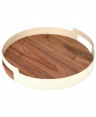 ESTIA ΔΙΣΚΟΣ ΣΕΡΒΙΡΙΣΜΑΤΟΣ ACACIA ΜΕΤΑΛΛΙΚΟΣ IVORY 30cm Δίσκοι