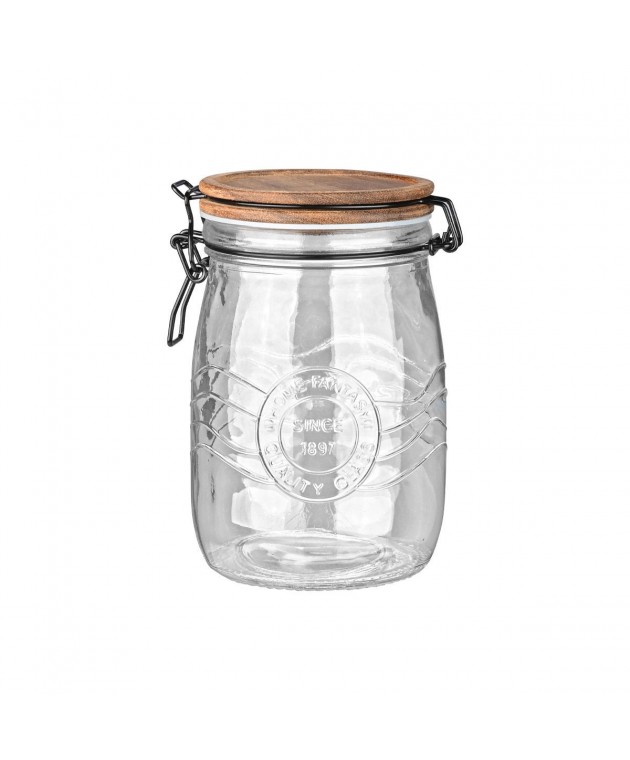 ESTIA ΔΟΧΕΙΟ ΑΠΟΘΗΚΕΥΣΗΣ ACACIA ΓΥΑΛΙΝΟ 1000ml ΜΕ ΚΛΙΠ ΚΑΠΑΚΙ 01-23904 Βάζα Τροφίμων