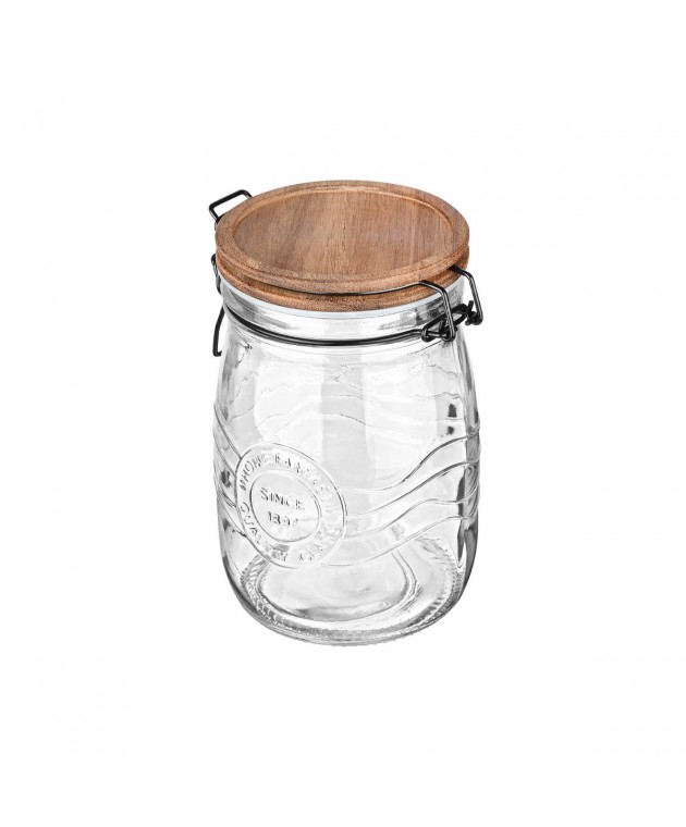 ESTIA ΔΟΧΕΙΟ ΑΠΟΘΗΚΕΥΣΗΣ ACACIA ΓΥΑΛΙΝΟ 1000ml ΜΕ ΚΛΙΠ ΚΑΠΑΚΙ 01-23904 Βάζα Τροφίμων