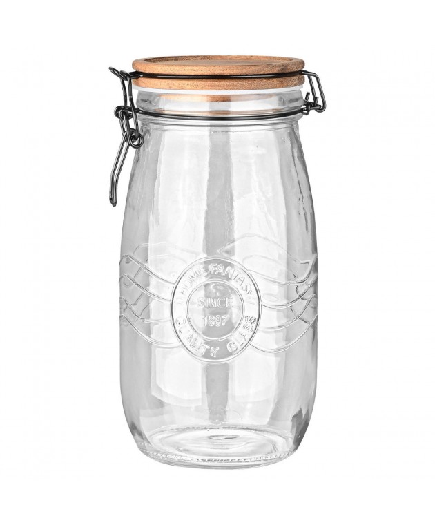 ESTIA ΔΟΧΕΙΟ ΑΠΟΘΗΚΕΥΣΗΣ ACACIA ΓΥΑΛΙΝΟ 2000ml ΜΕ ΚΛΙΠ ΚΑΠΑΚΙ 01-23928 Βάζα Τροφίμων
